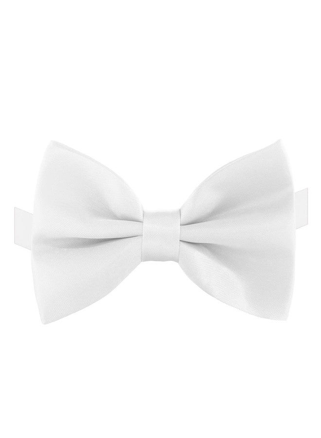 KOOLMOX Dog Bow Tie White, Formal Dog Bowtie with Adjustable Dog Collar for Medium and Large Dogs Cats Pets Wedding Christmas Birthday Party Holiday Homecoming Costumes, 1 Piece White - Image 1